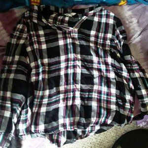 Time & Tru Plaid Top